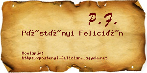Pöstényi Felicián névjegykártya